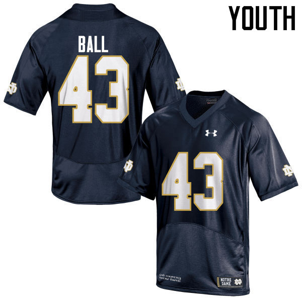 Youth #43 Brian Ball Notre Dame Fighting Irish College Football Jerseys-Navy Blue